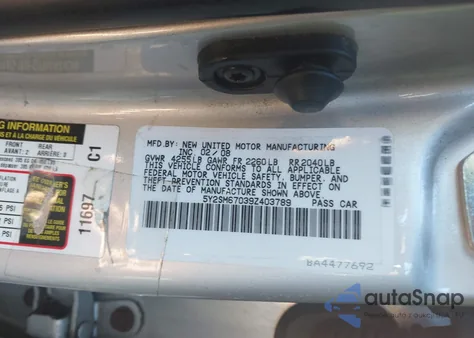 2009 Pontiac Vibe из США, поврежденный, VIN 5Y2SM67039Z403789